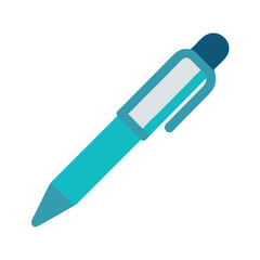 Isolated blue and white pen on black background image