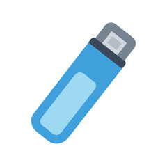 Blue USB drive illustration on a solid black background