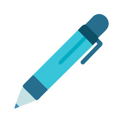 Simple blue pen isolated on black studio background