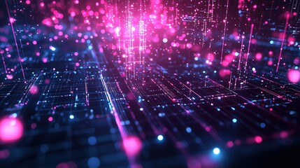 Vertical Neon Data Streams over Quantum Circuit Grid