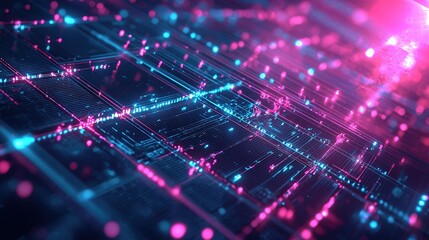 Vertical Neon Data Streams over Quantum Circuit Grid