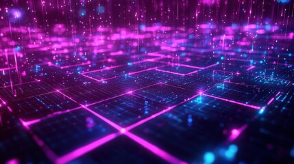 Vertical Neon Data Streams over Quantum Circuit Grid