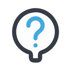 Lightbulb question mark icon: business solution concept illustration