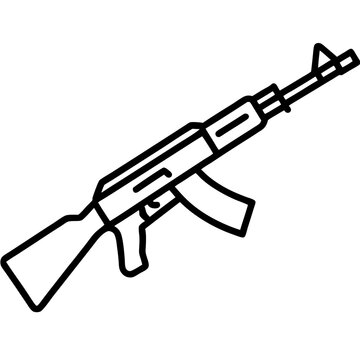AK-12 vector line art on white background
