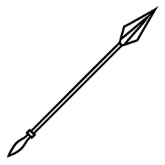 Spear vector line art on white background