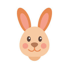 Cartoon rabbit face graphic on black background design