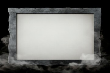 Empty stone frame, smoky background
