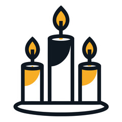 remembrance candles icon on white background