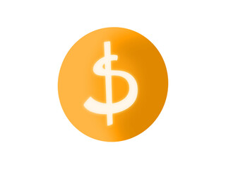  Golden Dollar Coin Icon Flat Design