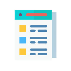 Obraz premium Simple flat illustration of a document with content boxes