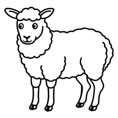 Elegant Sheep Outline Illustration