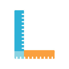 Turquoise and Orange Angle Ruler on Black Background Illustration