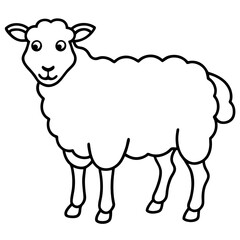 Elegant Sheep Outline Illustration