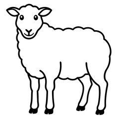 Elegant Sheep Outline Illustration