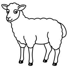 Elegant Sheep Outline Illustration