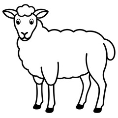 Elegant Sheep Outline Illustration