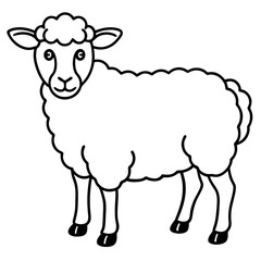 Elegant Sheep Outline Illustration