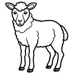 Elegant Sheep Outline Illustration