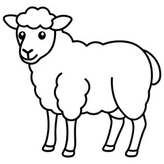 Elegant Sheep Outline Illustration