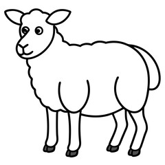Elegant Sheep Outline Illustration