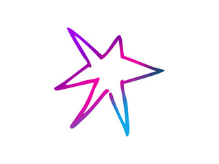 Obraz premium Purple Star Line Art Bright Vibrant Design