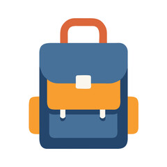 Isolated flat vector style backpack illustration on black backdrop