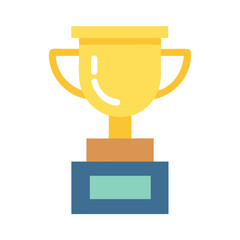 Golden trophy icon for competition success and achievement concept