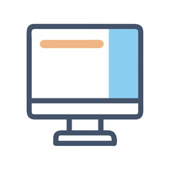 Minimalist desktop computer icon showing website page layout