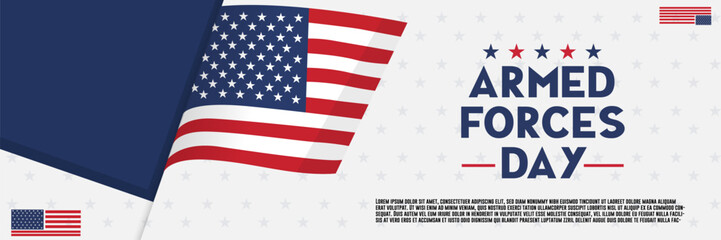 Armed Forces Day in the United States of America and waving the flag, banner, poster vector illustration design.