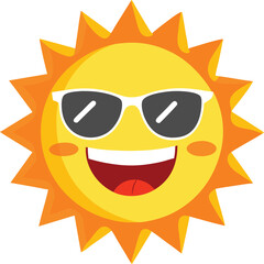 Sun with winking face and sunglasses vector illustration
