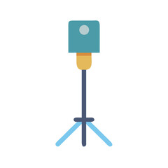 Fototapeta premium Flat design illustration of light on tripod against black