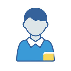 Flat vector icon of a man with bow tie