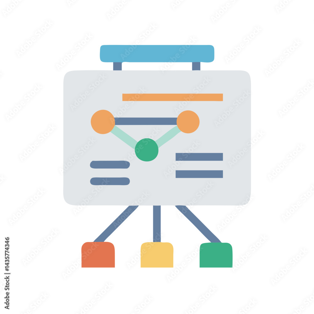 Aufkleber presentation chart with nodes and connecting lines icon design
