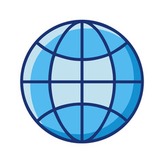 Stylized globe with blue hues on a black background