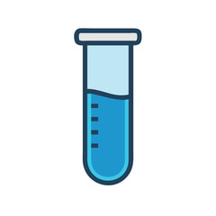 Blue Liquid in Test Tube on Black Background Illustration