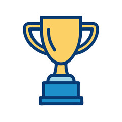 Trophy icon symbolizing achievement and success in a flat design