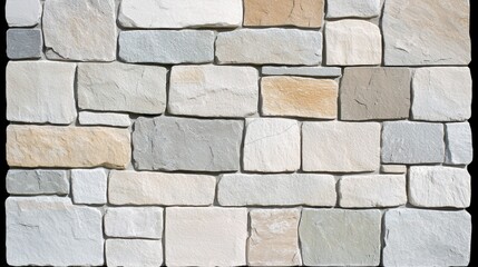 Fototapeta premium A wall made of various sized and colored stones.
