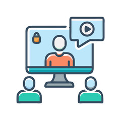Virtual meeting with security lock for remote team discussion