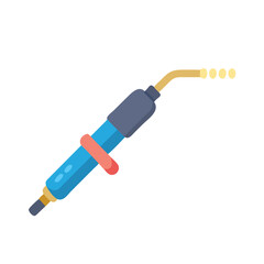 Flat design soldering iron on a black background