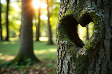 heart carved into the bark of a tree