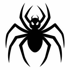 Flat Spider Silhouette Vector Art