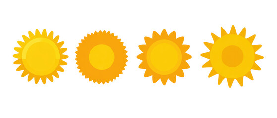 Fototapeta premium Set of colorful sun icons for design projects.