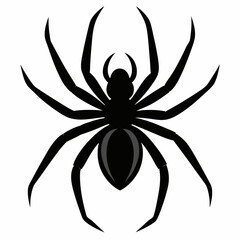 Flat Spider Silhouette Vector Art