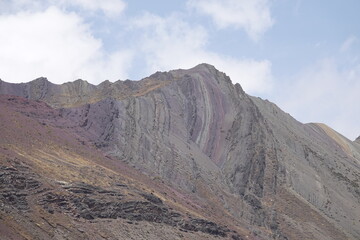 Rainbow Striated Mountain near Anantapata, Ausangate Trek, Peru
