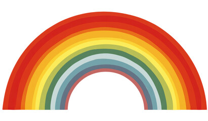 A vibrant rainbow arching across the sky.