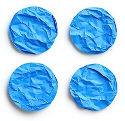Four crumpled, light-blue circular shapes