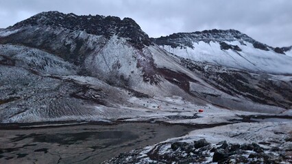 Snowy Andean Landscape at Dawn; Ausangate Trek, Peru