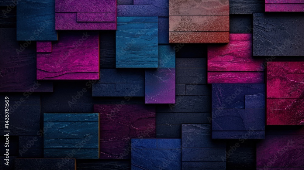 Wall mural abstract geometric wall pattern in vibrant colors
