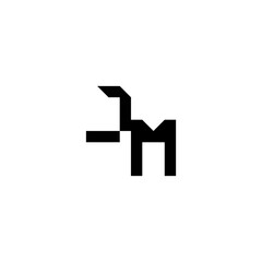 Initial square concept sporty style monogram Alphabet cool minimalist logo JM