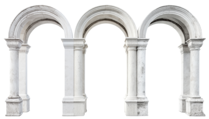 Elegant white marble architectural arches.